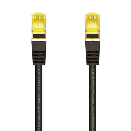 AISENS - Cable De Red Latiguillo RJ45 LSZH Cat.7 600 MHz S/FTP PIMF AWG26  Negro  2.0 m