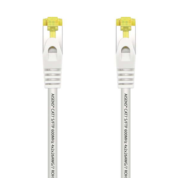 AISENS - Cable De Red Latiguillo RJ45 LSZH Cat.7 600 MHz S/FTP PIMF AWG26  Blanco  2.0 m