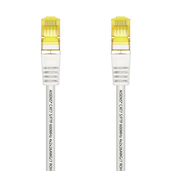 AISENS - Cable De Red Latiguillo RJ45 LSZH Cat.7 600 MHz S/FTP PIMF AWG26  Blanco  2.0 m