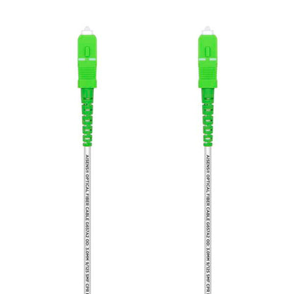 AISENS - Cable Fibra Óptica Latiguillo G657A2 3.0 9/125 SMF Simplex CPR DCA LSZH  SC/APC-SC/APC  Blanco  1.0 m