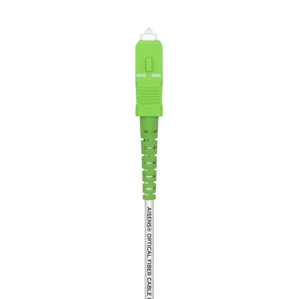 AISENS - Cable Fibra Óptica Latiguillo G657A2 3.0 9/125 SMF Simplex CPR DCA LSZH  SC/APC-SC/APC  Blanco  1.0 m