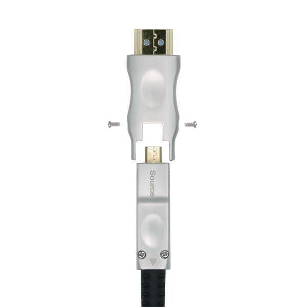 AISENS - Cable HDMI V2.0 AOC Desmontable Premium Alta Velocidad / HEC 4k@60Hz 4:4:4 18Gbps  A/M-D/A/M  Negro  15m