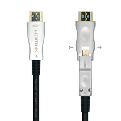 AISENS - Cable HDMI V2.0 AOC Desmontable Premium Alta Velocidad / HEC 4k@60Hz 4:4:4 18Gbps  A/M-D/A/M  Negro  40m