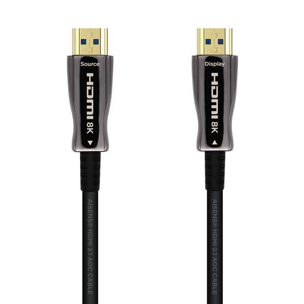 AISENS - Cable HDMI V2.1 AOC Ultra Alta Velocidad / HEC 8k@60Hz 4k@120Hz 4:4:4 48Gbps  A/M-A/M  Negro  10m