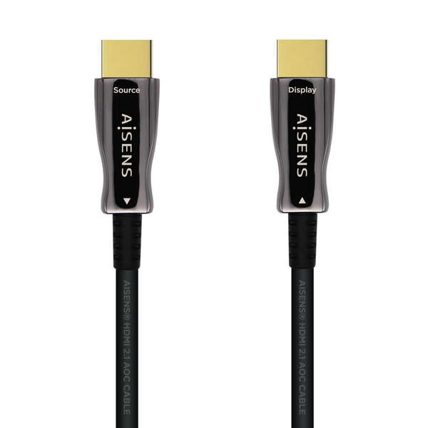 AISENS - Cable HDMI V2.1 AOC Ultra Alta Velocidad / HEC 8k@60Hz 4k@120Hz 4:4:4 48Gbps  A/M-A/M  Negro  10m