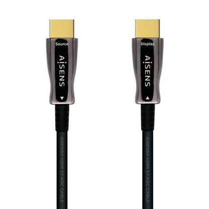 AISENS - Cable HDMI V2.1 AOC Ultra Alta Velocidad / HEC 8k@60Hz 4k@120Hz 4:4:4 48Gbps  A/M-A/M  Negro  10m