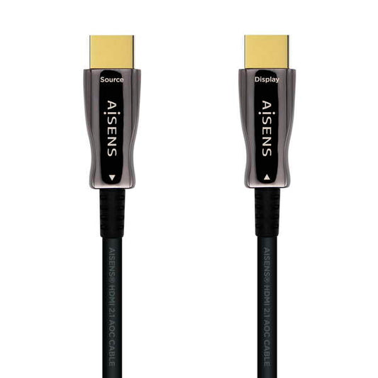 AISENS - Cable HDMI V2.1 AOC Ultra Alta Velocidad / HEC 8k@60Hz 4k@120Hz 4:4:4 48Gbps  A/M-A/M  Negro  10m