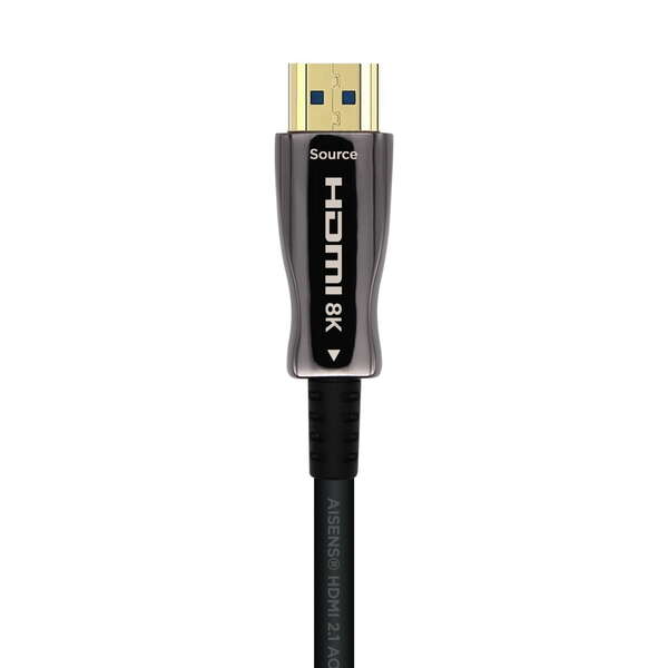 AISENS - Cable HDMI V2.1 AOC Ultra Alta Velocidad / HEC 8k@60Hz 4k@120Hz 4:4:4 48Gbps  A/M-A/M  Negro  10m