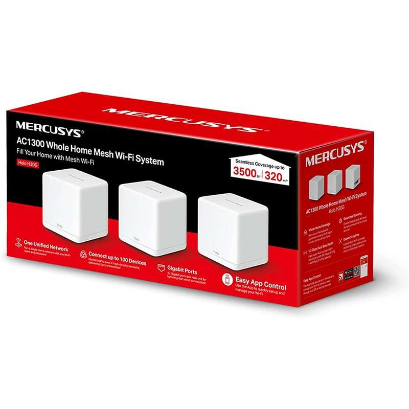 Mercusys - Halo H30G(3-pack) Doble banda (2 4 GHz / 5 GHz) Wi-Fi 5 (802.11ac) Blanco 2 Interno