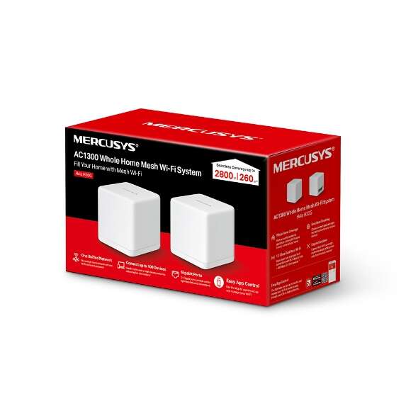 Mercusys - Halo H30G(2-pack) Doble banda (2 4 GHz / 5 GHz) Wi-Fi 5 (802.11ac) Blanco Interno