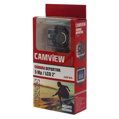 Camview Camara Deportiva HD 720P 5MP - Angular de 120° - Sumergible 30m con Carcasa - Pantalla LCD de 2" 1 pieza(s)