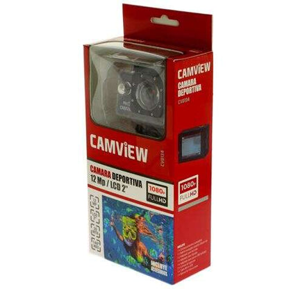 Camview Camara Deportiva Full HD 1080P 12MP - Angular de 140° - Sumergible 30m con Carcasa - Pantalla LCD de 2" 1 pieza(s)