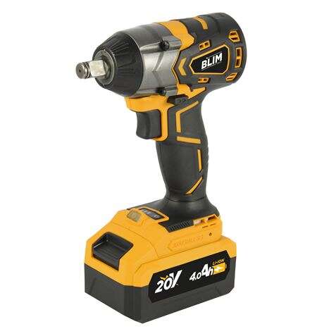 Blim Llave Impacto 20V 4Ah - Dado de Fijacion 1/2" - Par Maximo 420Nm - Velocidad: 0-1600, 0-1900, 0-2300rpm - Agarre Ergonomico - Incluye Bateria y Maletin de Transporte 1 pieza(s)