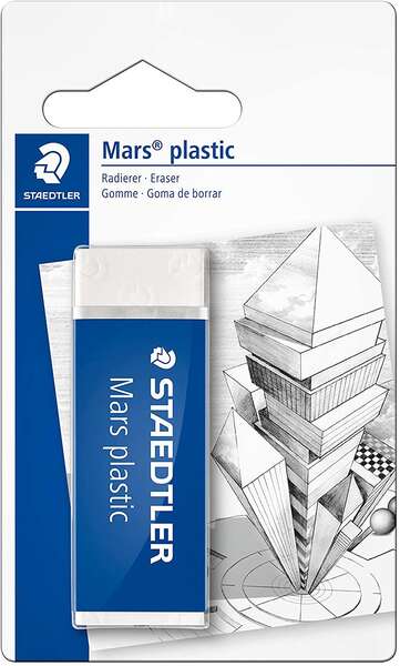 Staedtler Mars Plastic 526 50 Goma de Borrar - Plastico - Alta Precision - Color Blanco 1 pieza(s)