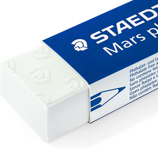 Staedtler Mars Plastic 526 50 Goma de Borrar - Plastico - Alta Precision - Color Blanco 1 pieza(s)