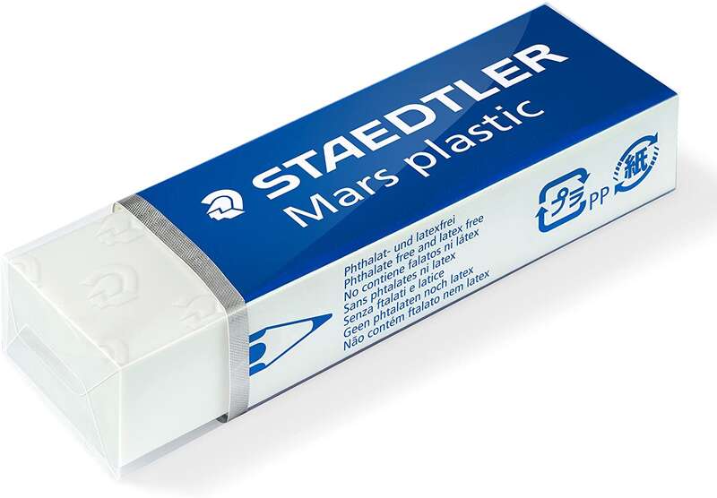 Staedtler Mars Plastic 526 50 Goma de Borrar - Plastico - Alta Precision - Color Blanco 1 pieza(s)