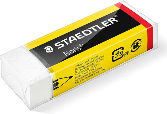 Staedtler Noris 526 Goma de Borrar - Plastico - Alta Calidad - Minimos Residuos - Color Blanco 1 pieza(s)