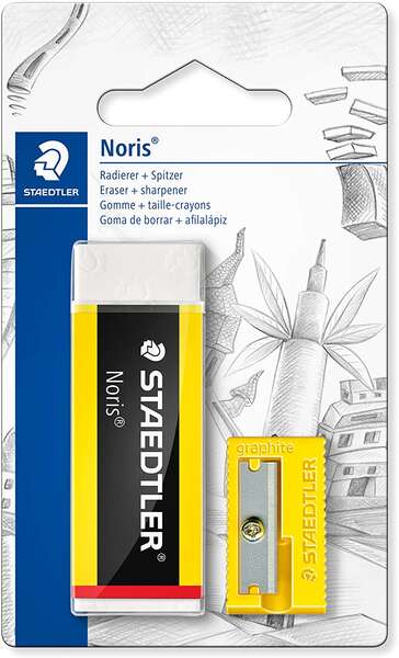 Staedtler Noris 526 Pack de 1 Goma de Borrar de Plastico + 1 Sacapuntas de Plastico 1 pieza(s)