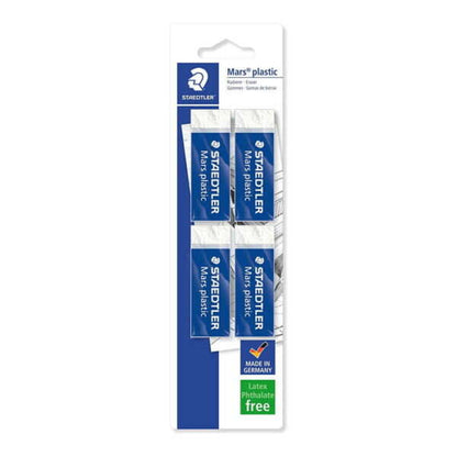 Staedtler Mars Plastic 526 50 Pack de 4 Gomas de Borrar - Plastico - Alta Precision - Color Blanco 1 pieza(s)