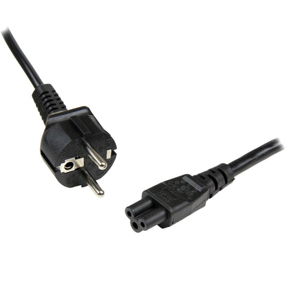 StarTech.com - Cable de 2m de Alimentación para Portátiles  Enchufe UE a C5  2 5A 250V  18AWG  Cable de Repuesto para Cargador  Cable Hoja de Trébol Mickey Mouse  Cable para Europa  UL