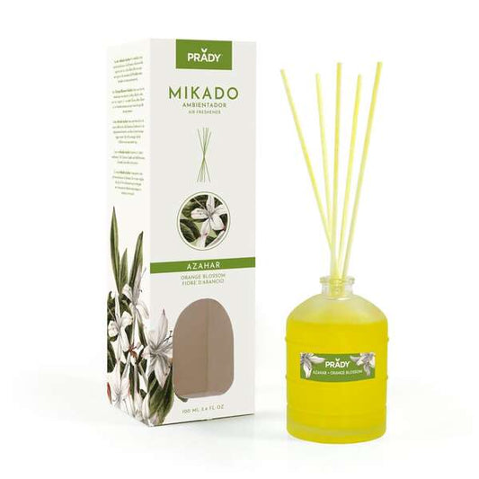 Prady Ambientador Mikado Azahar - Frasco de Cristal 100ml y Varitas Difusoras 1 pieza(s)