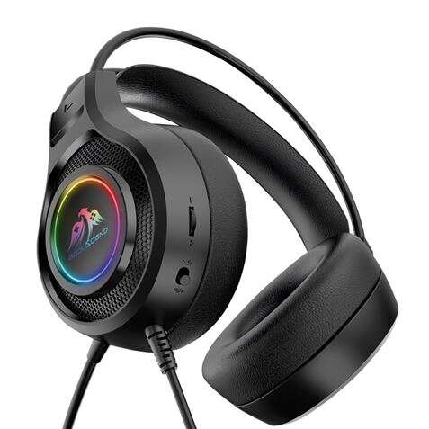 Coolsound G7 Auriculares Gaming con Microfono Flexible - Compatible con PC, MAC, PS5, PS4, Xbox 360, Nintendo Switch - Iluminacion LED - Diadema Ajustable - Almohadillas Acolchadas - Controles en Auricular - Cable de 2m 1 pieza(s)