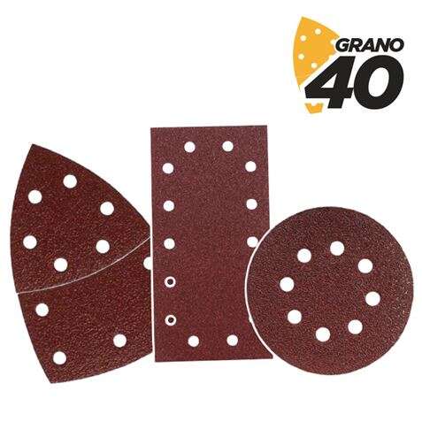 Blim Pack de 9 Lijas con Velcro para Lijadora BL0151 - Grano 40 - 3 Formatos 1 pieza(s)