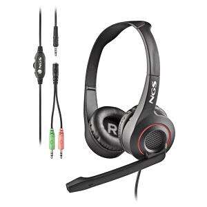 NGS MSX 10 Pro Auriculares con Microfono Plegable - Diadema Ajustable - Almohadillas Acolchadas - Control en Cable - Cable de 1.80m 1 pieza(s)