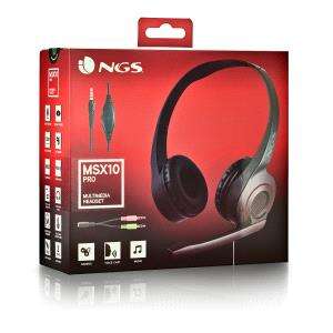 NGS MSX 10 Pro Auriculares con Microfono Plegable - Diadema Ajustable - Almohadillas Acolchadas - Control en Cable - Cable de 1.80m 1 pieza(s)