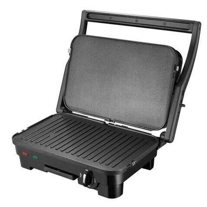 Muvip Sandwichera Inox 1800W - Placas Antiadherentes Reversibles Grill, Lisa - Selector de Temperatura - Placa Superior Basculante - Asas Tacto Frio 1 pieza(s)