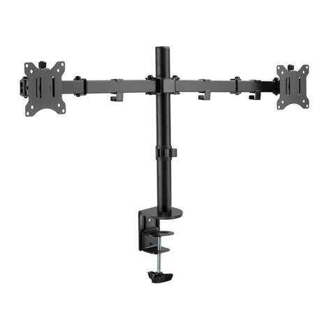 Cromad Soporte de Mesa con Brazos Articulados para 2 Monitores de 13"-32" - Giratorio, Inclinable y Extensible - Gestion de Cables - Peso Max. Total 16kg - VESA 100x100mm 1 pieza(s)