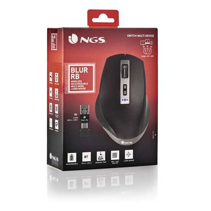 NGS Blur-RB Raton Inalambrico Multidispositivo Bluetooth USB 3200dpi - 5 Botones - Uso Diestro - Bateria Recargable 1 pieza(s)