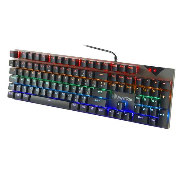 NGS GKX-500 Teclado Mecanico Gaming USB - Iluminacion LED RGB - Antighosting - Teclas Multimedia - Cable de 1.80m 1 pieza(s)