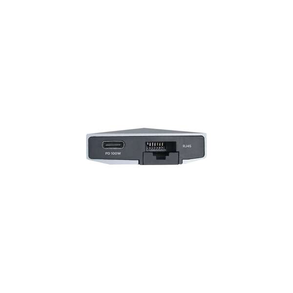 AISENS - USB-C Dock 9 en 1  USB-C a 1x HDMI  1xRJ45  3x USB  1x PD  1x Audio  1x SD  1x Micro SD  Gris  15 cm