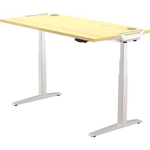 Fellowes Tablero para Mesa Regulable en Altura 120x80cm - Durable y de Origen Sostenible - Gestion de Cables Integrados - Anclajes de Metal - Color Beige 1 pieza(s)