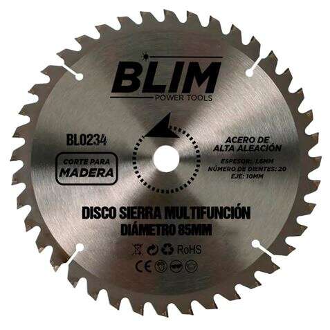 Blim Disco Corte de Madera para Sierra Multifuncion 85mm - 20 Dientes con Recubrimiento en Carburo de Tungsteno 1 pieza(s)