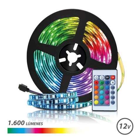 Elbat Tira LED RGB 12V 1600lm - 30 Led por Metro - Control Remoto - Longitud 3m 1 pieza(s)