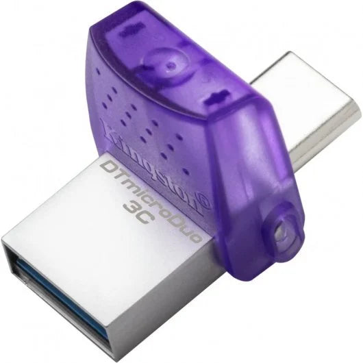 Kingston Technology - DataTraveler microDuo 3C unidad flash USB 128 GB USB Type-A / USB Type-C 3.2 Gen 1 (3.1 Gen 1) Acero inoxidable  Púrpura