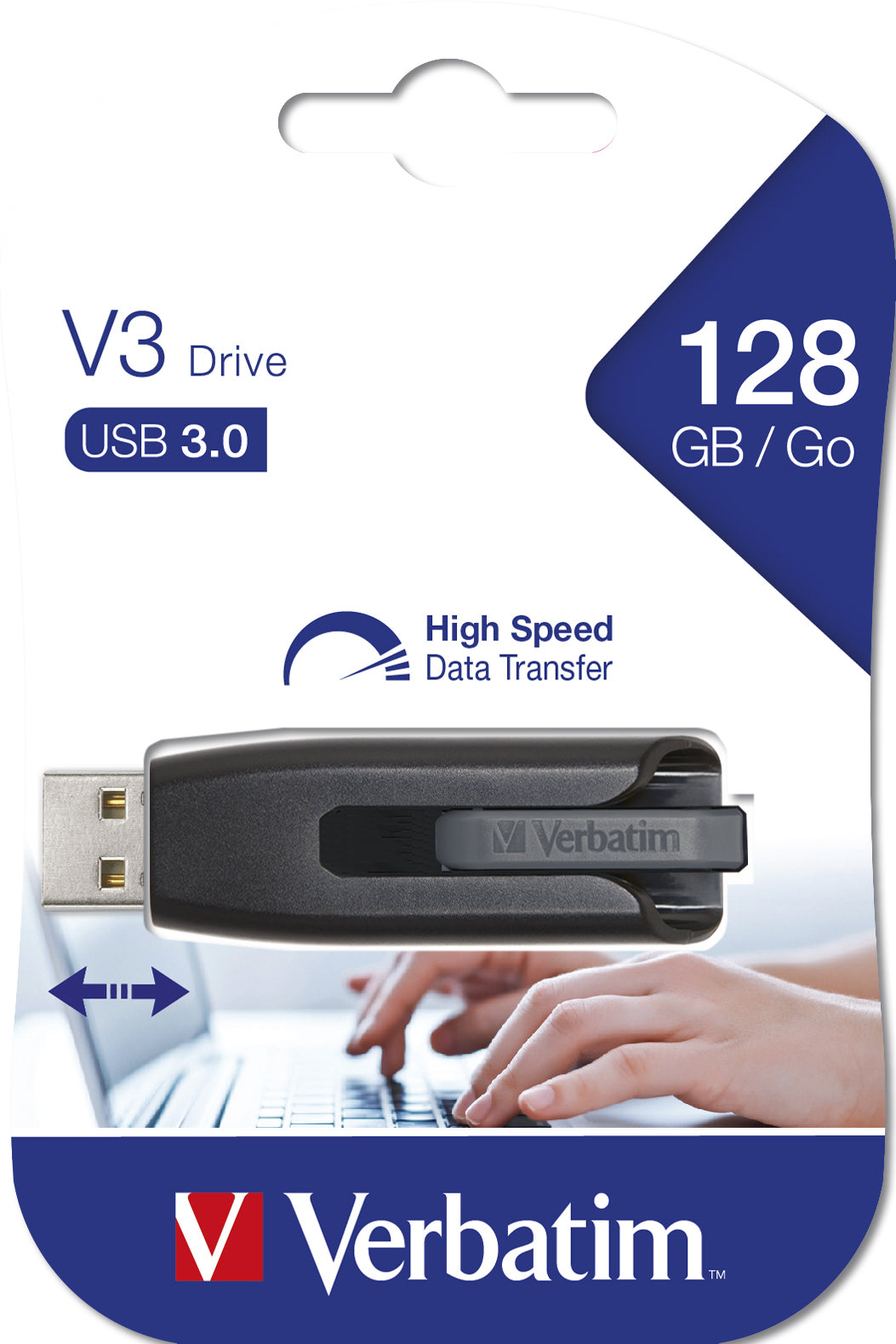 Verbatim - V3 - Unidad USB 3.0 128 GB - Negro