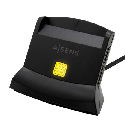 AISENS - Lector De Tarjeta Dni Con Lector De Tarjetas SIM  SD  Micro SD  MMC  RS-MMC  MMC Micro  USB-C  Negro