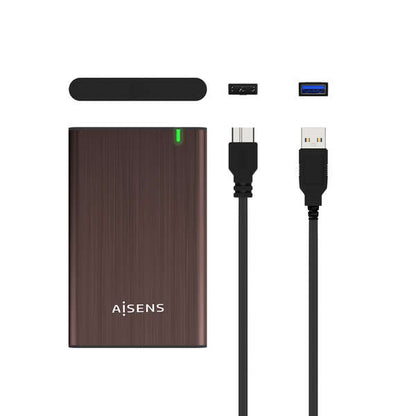 AISENS - Caja Externa 2.5" ASE-2525BWN 9.5 mm SATA A USB 3.0/USB 3.1 Gen1  Marron