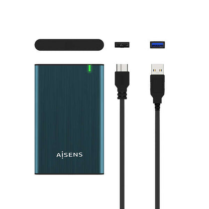 AISENS - Caja Externa 2.5" ASE-2525PB 9.5 mm SATA A USB 3.0/USB 3.1 Gen1  Azul Pacifico