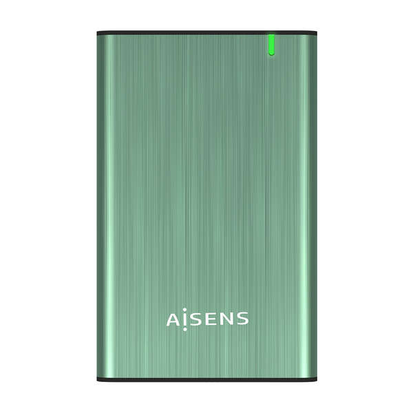 AISENS - Caja Externa 2.5" ASE-2525SGN 9.5 mm SATA A USB 3.0/USB 3.1 Gen1  Verde Primavera