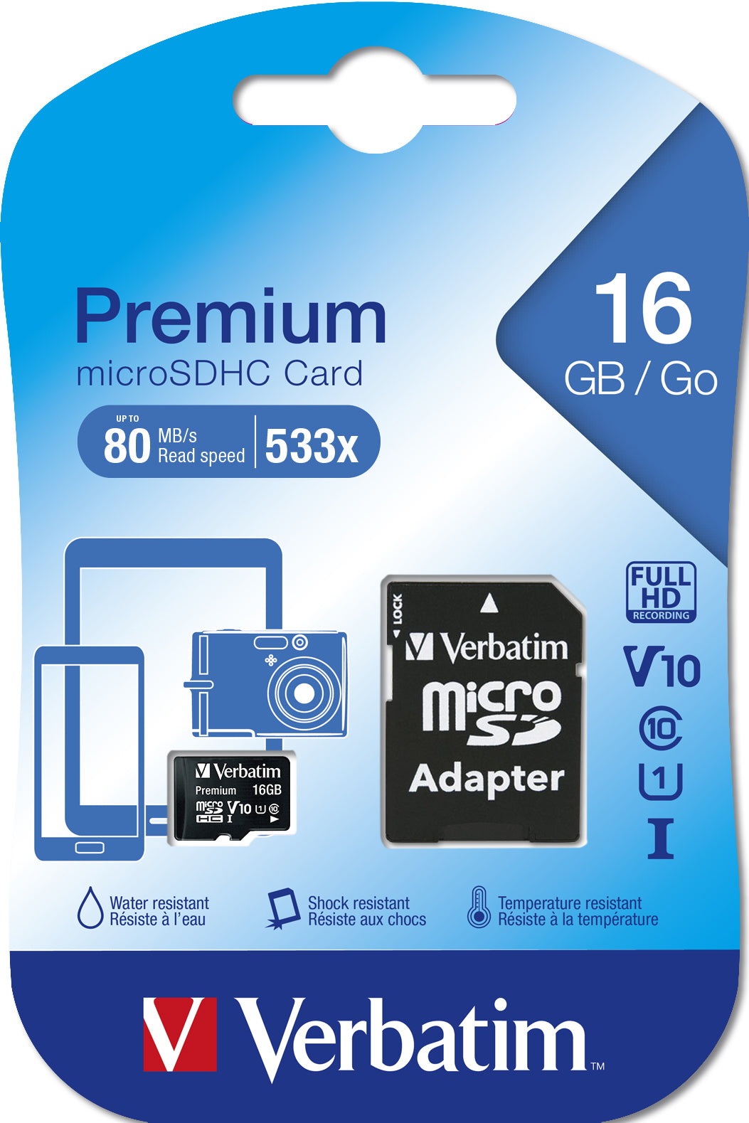 Verbatim - Premium 16 GB MicroSDHC Clase 10