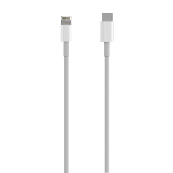 AISENS - Cable USB 2.0 USB-C A Lightning PD 2A  Lightning/M-USB-C/M  Blanco  0.5 m