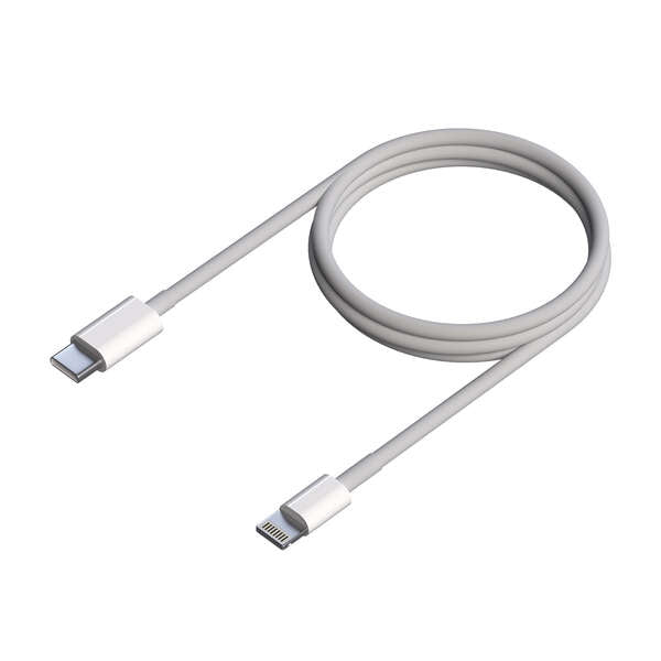 AISENS - Cable USB 2.0 USB-C A Lightning PD 2A  Lightning/M-USB-C/M  Blanco  0.5 m