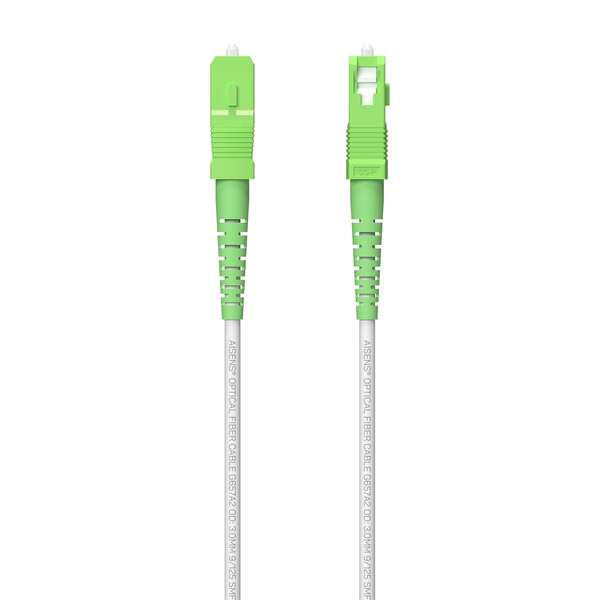 Aisens Cable Fibra Optica Latiguillo G657A2 3.0 9/125 SMF Simplex CPR Dca LSZH - SC/APC-SC/APC - 60m - Color Blanco 1 pieza(s)