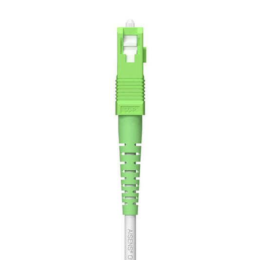 AISENS - Cable Fibra Óptica Latiguillo G657A2 3.0 9/125 SMF Simplex CPR DCA LSZH  SC/APC-SC/APC  Blanco  80 m