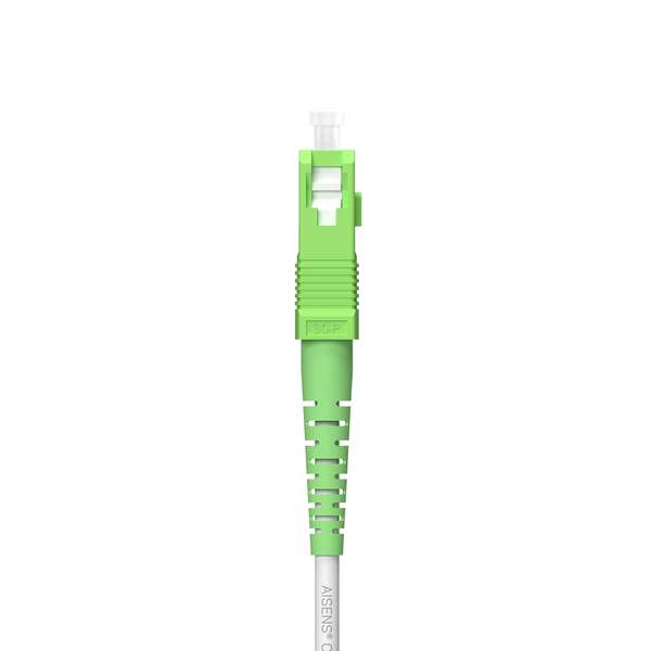 AISENS - Cable Fibra Óptica Latiguillo G657A2 3.0 9/125 SMF Simplex CPR DCA LSZH  SC/APC-SC/APC  Blanco  150 m