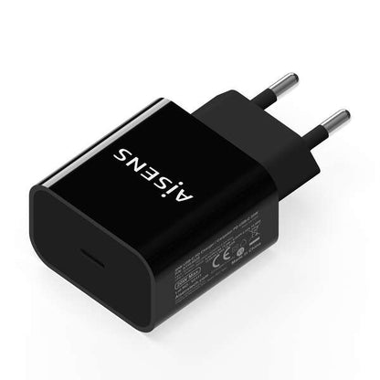 AISENS - Cargador USB-C PD3.0 1 Puerto 1x USB-C 20 W  Negro